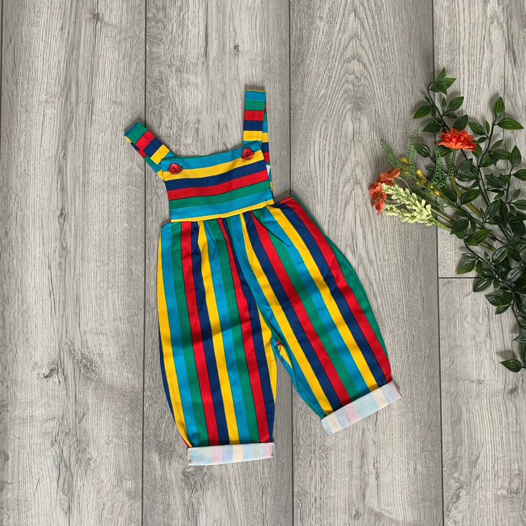 Primary Colour Block Striped Romper