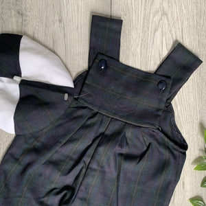 Preppy Scottish Tartan Baby Romper Set With Hat