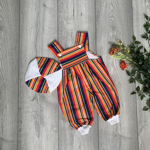 Vibrant Tribal Inspired Retro Denim Romper Set