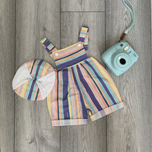 Load image into Gallery viewer, Candyfloss Coloured Striped Shorts Romper
