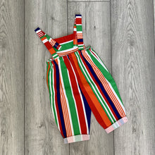 Load image into Gallery viewer, Navy &amp; Orange Striped Lightweight Romper
