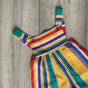 Sunshine Striped Romper In Multicoloured Print