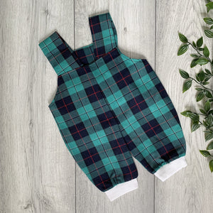 Preppy Scottish Tartan Baby Romper Set With Hat