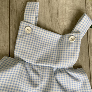 Gingham Baby Blue Summer Romper