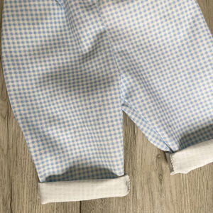 Gingham Baby Blue Summer Romper