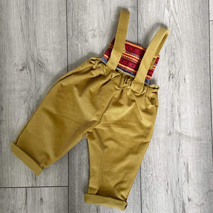 Golden Brown Corduroy Retro Romper