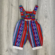 Load image into Gallery viewer, Berry Coloured Striped Romper With Bold Print
