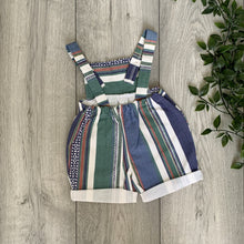 Load image into Gallery viewer, Sea-foam Retro Striped Print Unisex Baby Playsuit
