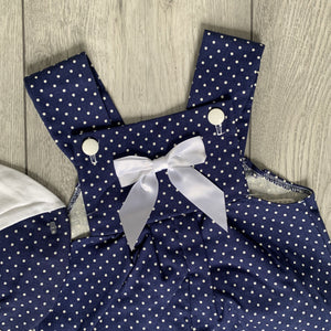 Charming Polka-Dot Romper Set With Bow