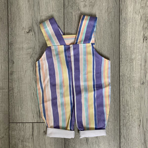 Fun Preppy Pastel Striped Button-Up Romper