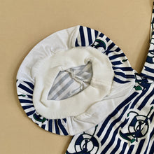 Load image into Gallery viewer, Nautical Sailor Inspired Navy Striped Baby Set
