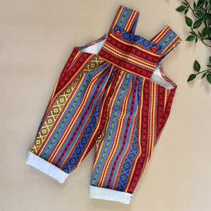 Multi-Colour Aztec Print Denim Romper