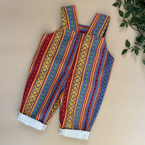 Multi-Colour Aztec Print Denim Romper