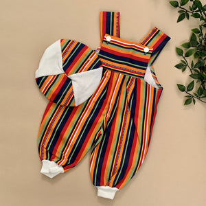 Vibrant Tribal Inspired Retro Denim Romper Set