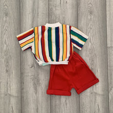 Load image into Gallery viewer, Preppy 60&#39;s Striped Unisex Two-Piece Summer Set
