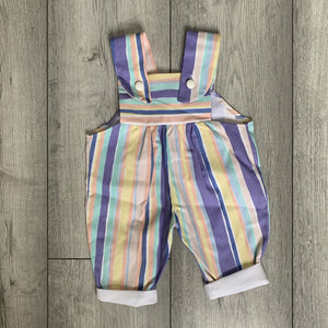 Fun Preppy Pastel Striped Button-Up Romper