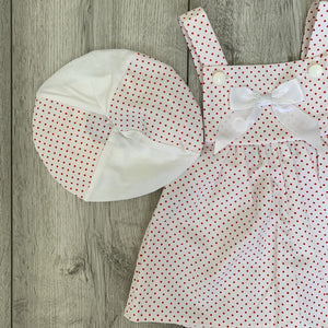 Polka Dot Baby Dress With Hat