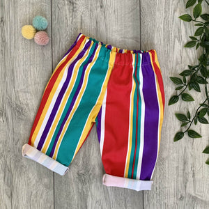 Multi-Coloured Striped Retro Baby Trousers