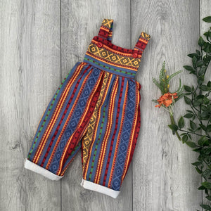 Multi-Colour Aztec Print Denim Romper