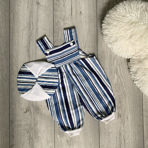 Classic Nautical Navy Denim Romper Set