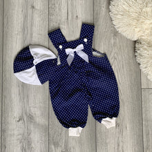 Load image into Gallery viewer, Charming Polka-Dot Romper Set With Bow
