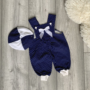 Charming Polka-Dot Romper Set With Bow