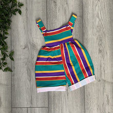 Load image into Gallery viewer, Quirky Purple and Green Retro Playsuit
