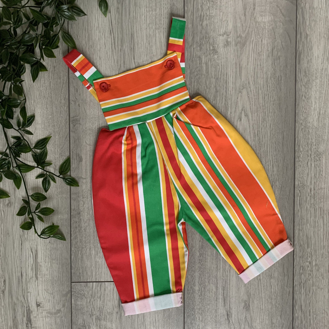 Bright Fruity Orange Striped Romper