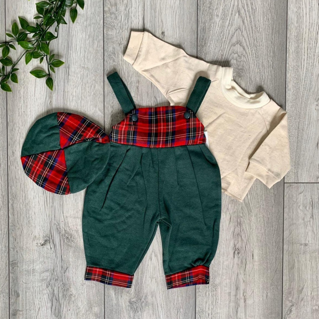 Preppy Scottish Tartan Unisex Baby Romper Set