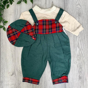 Preppy Scottish Tartan Unisex Baby Romper Set