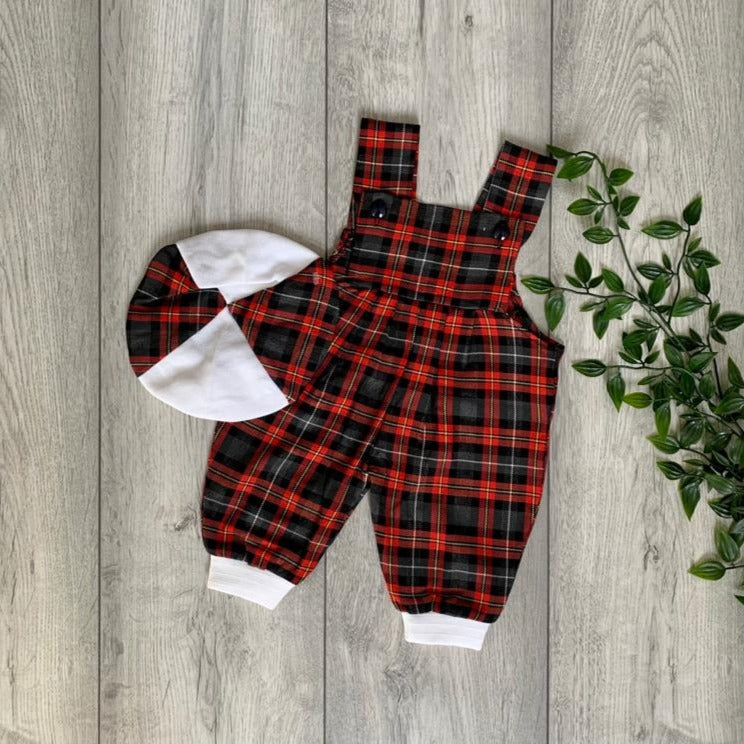 Heritage Tartan Print Romper With Hat