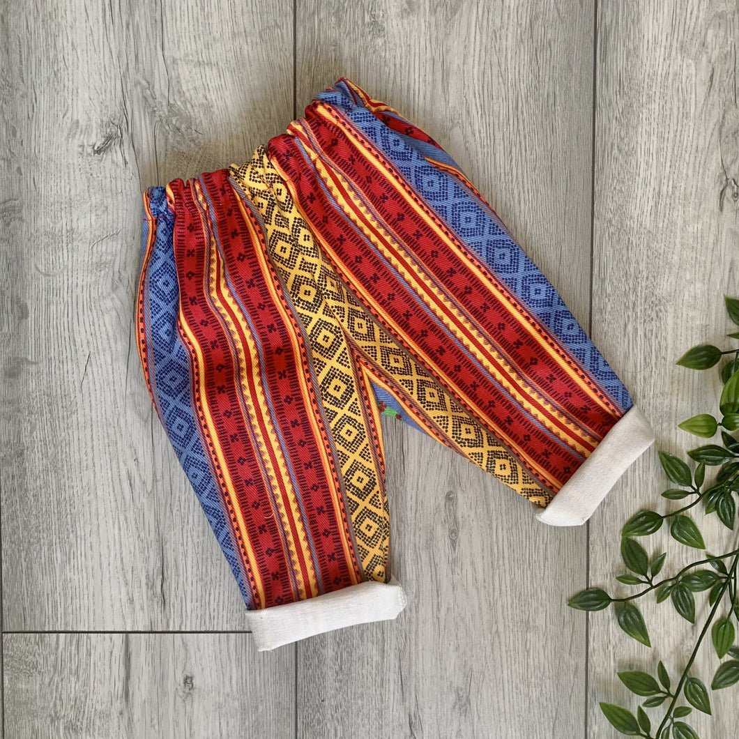 Bold Aztec Print Denim Baby Trousers